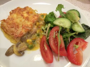 Chicken and vegetable pie dinner